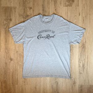 Vintage Crown Royal Graphic T-Shirt Property Of Gray XL Hanes Heavyweight